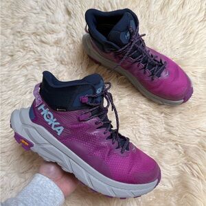 Hoka Women’s Trail Code GTX Hiking Boot - Beautyberry / Harbor Mist - size 9.5